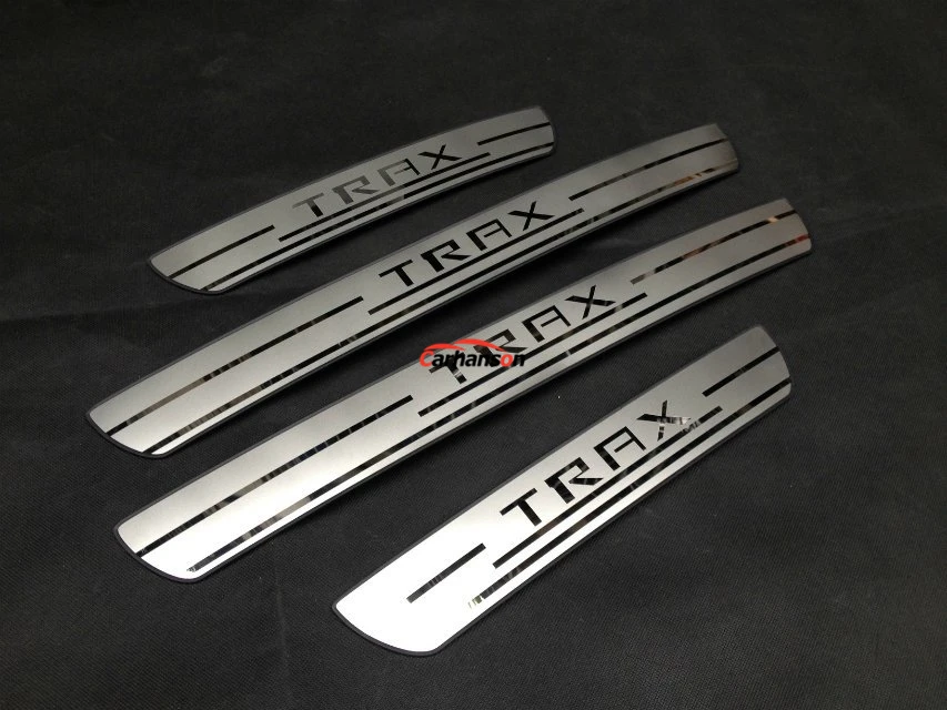 

For Car Accessories Sticker Chevrolet TRAX 2014 2019 Door Sill Protectors Auto Styling Stainless Steel Scuff Plate Guard Trims