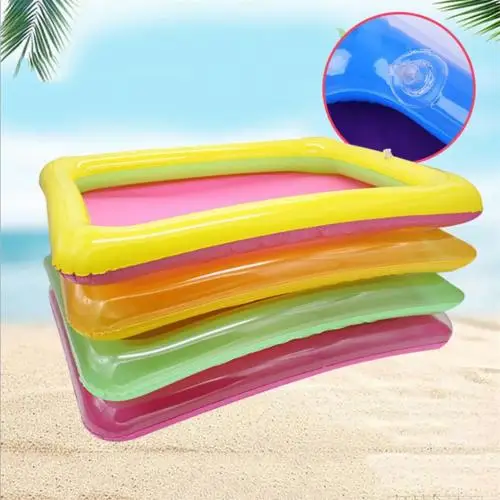 kids toys Portable Multicolor Inflatable PVC Sandbox Plate Beach Playing Tray Kids Toy New - Color: Random Color