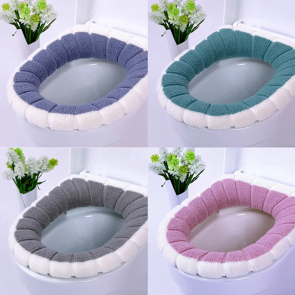Toilet Seat Cover Pad Cushion Soft Cover Warmer Mat Closestool Washable Bathroom