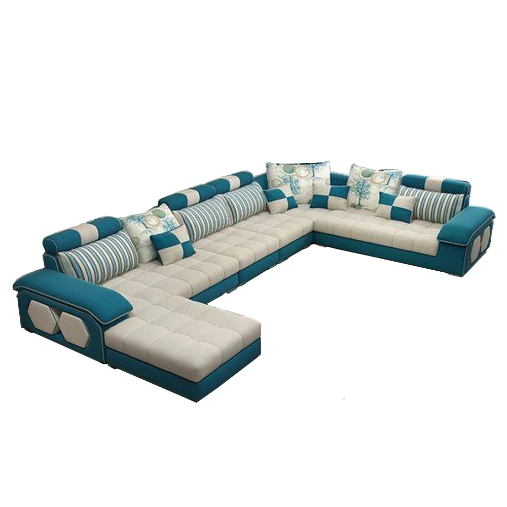 aliexpress.com - Velvet hanf linen hemp fabric sectional sofas Living Room Sofa set furniture alon couch puff asiento muebles de sala canape U