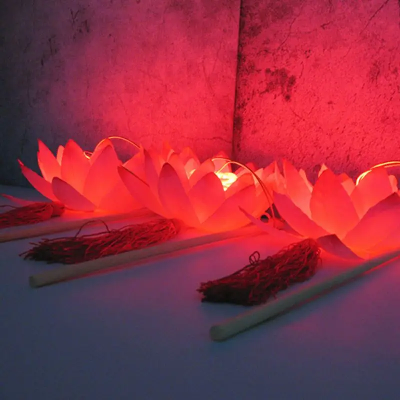 Portable Amazing Blossom Lotus Flower Light Lamp Party Glowing Lanterns For Mid-Autumn Festival Gift Dancing Props