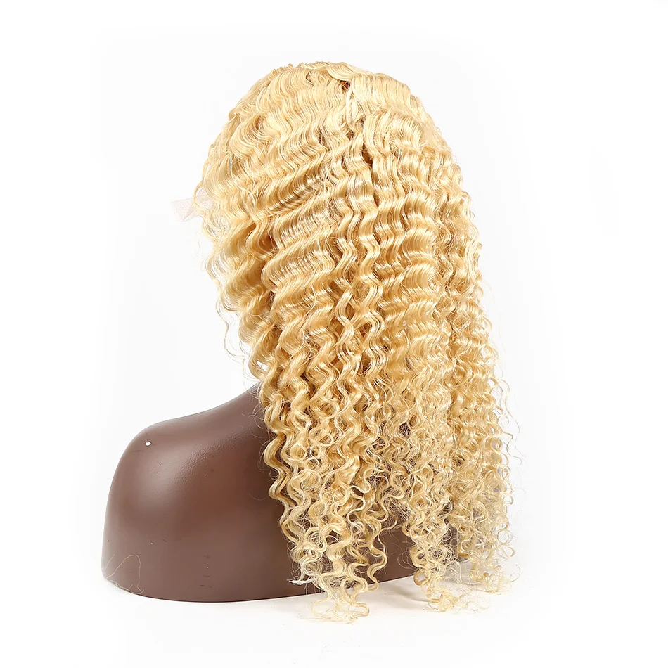 Luvin OneCut волосы глубокая волна HD прозрачный 613 медовый блондин бразильские человеческие волосы парики фронтальный парик для черной женщины