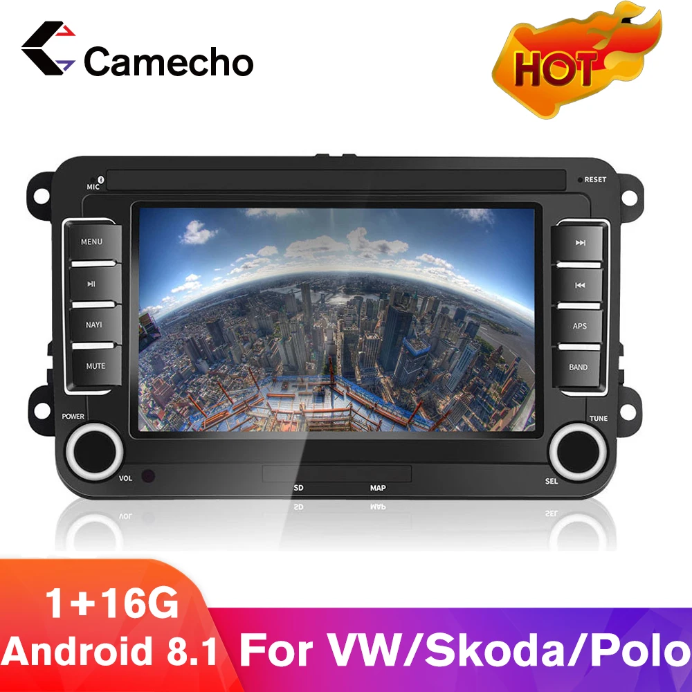 Camecho 7 дюймов GPS Android 8 1 MP5 мультимедийный плеер автомагнитолы стерео Bluetooth
