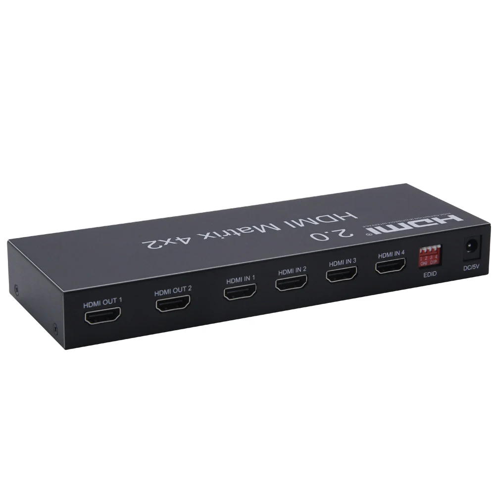 4K HDMI матричный переключатель 4x2 HDMI 2,0 матричный переключатель Поддержка 4K@ 60 Гц Поддержка 3D-FullHD 1080 p-4 входа 2 выхода матричный переключатель