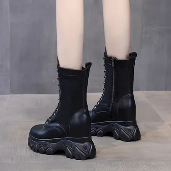 

Mid boots 2019 new Martin boots thick bottom with short boots autumn and winter cotton shoes