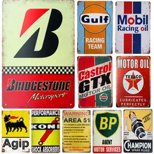 Vintage Tin Signs Motor-Oil Posters-Bar Wall-Decor Garage Area-51 Pub Metal Plaque Retro