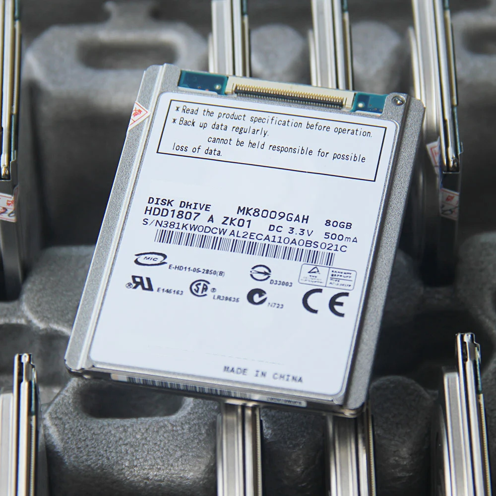 

New 1.8" CE ZIF 80GB 8mm HDD1764 MK8009GAH For IPOD Video DELL D420 D430 Replace MK8010GAH HS10TJB MK6008GAH Hard Disk Drive