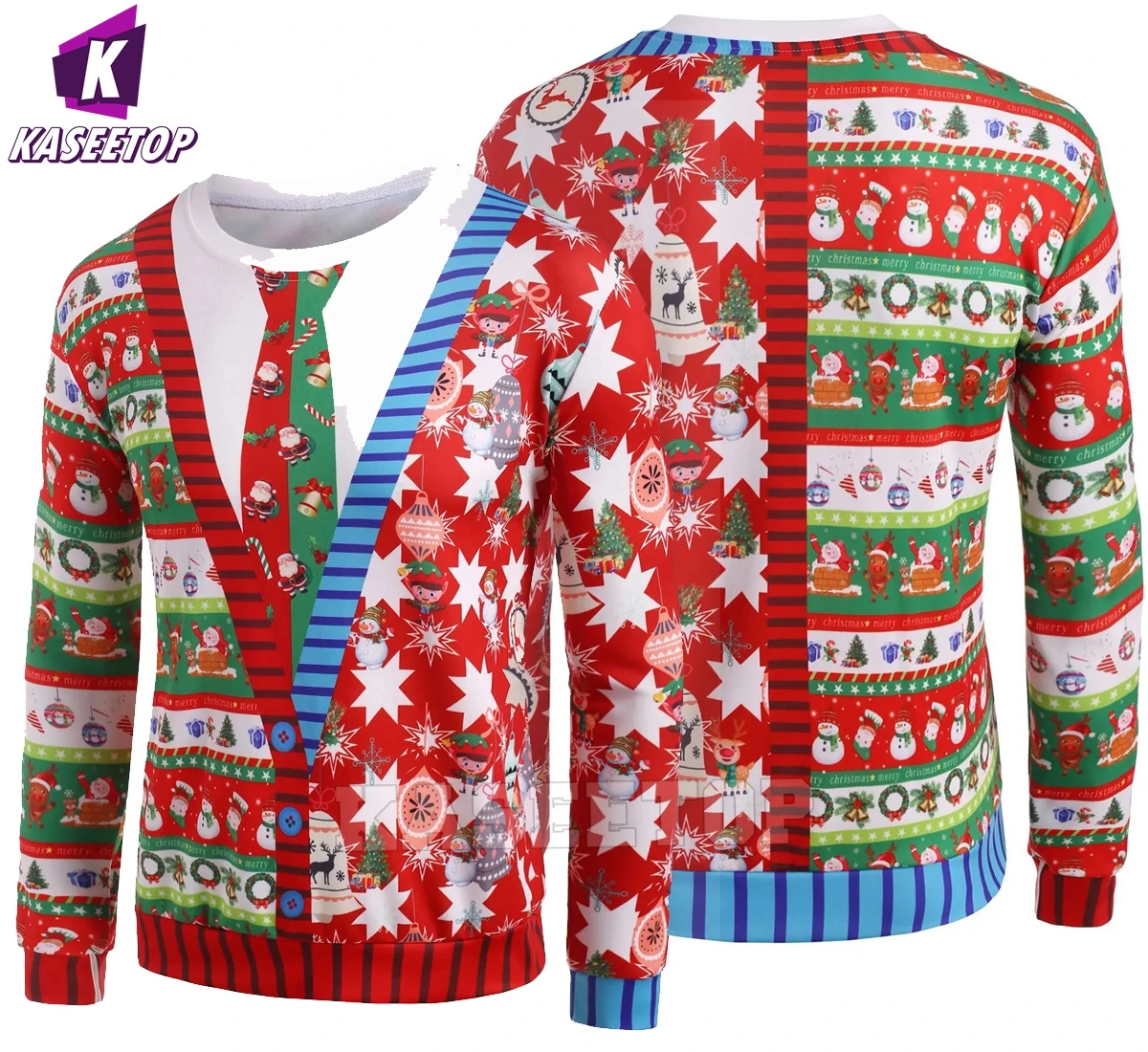 

Merry Christmas Santa Claus Crewneck Sweatshirt 3D Print Men Women Casual Long Sleeve Outerwear Holiday Pullover Sweatshirt