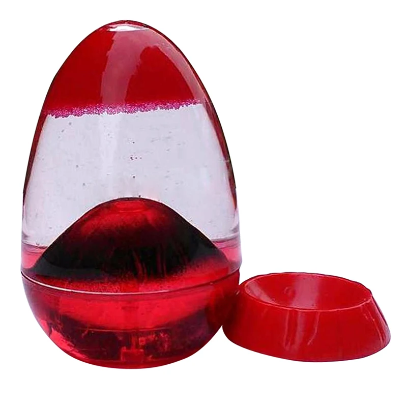Egg Sand Clock Liquid Oil Glass Sandglass Hourglass Timer Home Decor Relax Gift Red