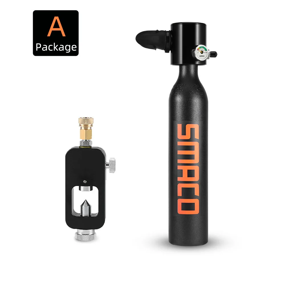 Package A1 SMACO S300 Diving Equipment Mini Scuba Valve 0.5L Diving Cylinder Scuba Oxygen Tank for Snorkeling Underwater Swimming Breathing - Цвет: Package A1
