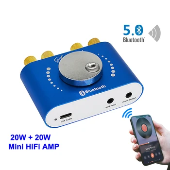 

20W+20W Mini Bluetooth 5.0 Speaker Digital Audio Power Amplifier Class D 30W~200W HiFi Stereo USB Music Sound Card App AMP