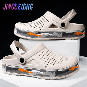 

Summer Men's Sandals Clogs Non-slip Men's Beach Sandals Summer Hollow Men Sandals Crocks Outdoor Men's Water Shoes