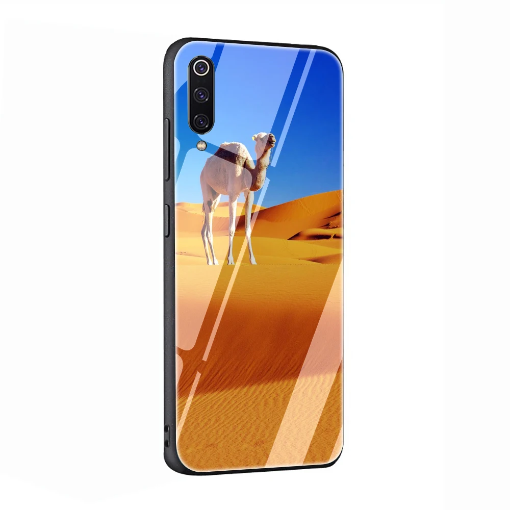 EWAU верблюд пустыня класса люкс Стекло чехол для телефона для Xiao mi 4X 6A Note5 6 7 pro mi 5X6X8 9 A1 A2