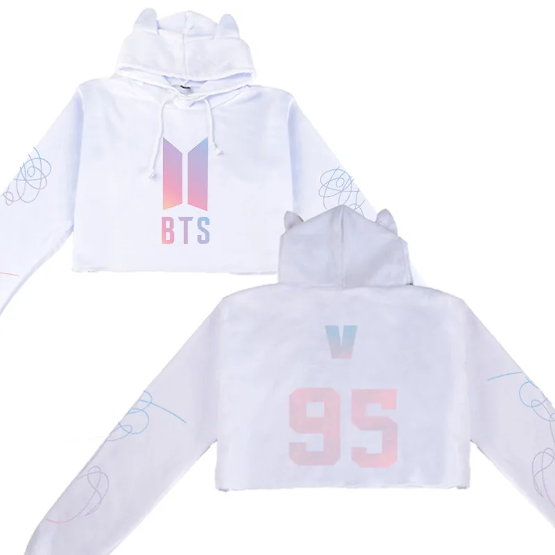 Модный стиль BTS пуленепробиваемый Мальчики сопутствующие продукты крутой тренд кошачьи уши пупок толстовка женская одежда