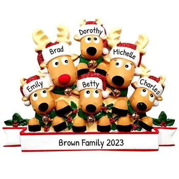 

2020 Diy Name Blessing Pvc Elk Christmas Tree Pendant Label Pendants Family Personalized Christmas Decorations