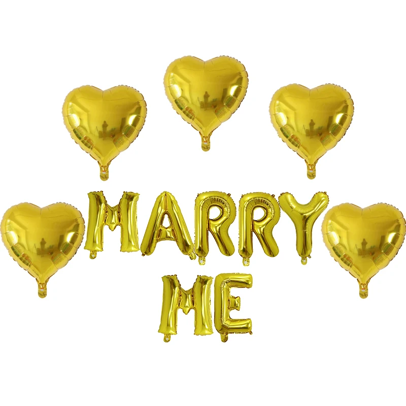 12 шт. 16 дюймов розовое золото шары из фольги с надписью MARRY ME 18 воздушный шар в