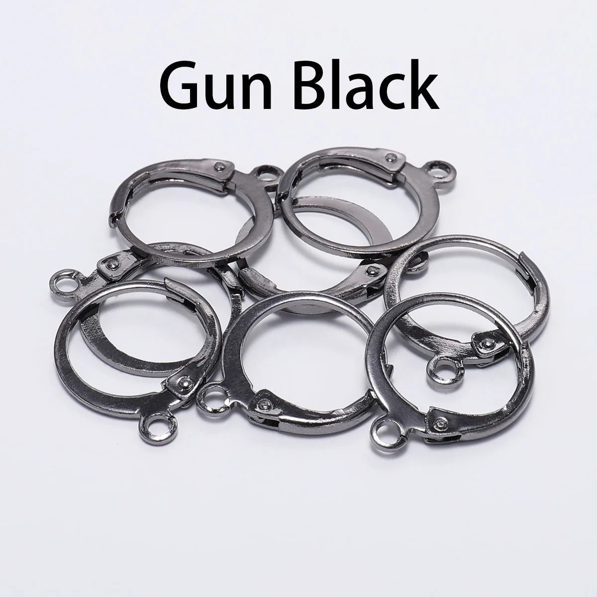 Gun Black 20 шт./лот цвет серебристый, золотой крюк фиксаторы для серёжек и крючки материал 14*12 мм Размеры наборы проволочные база обручи поставки для DIY ювелирных - Цвет: Gun Black