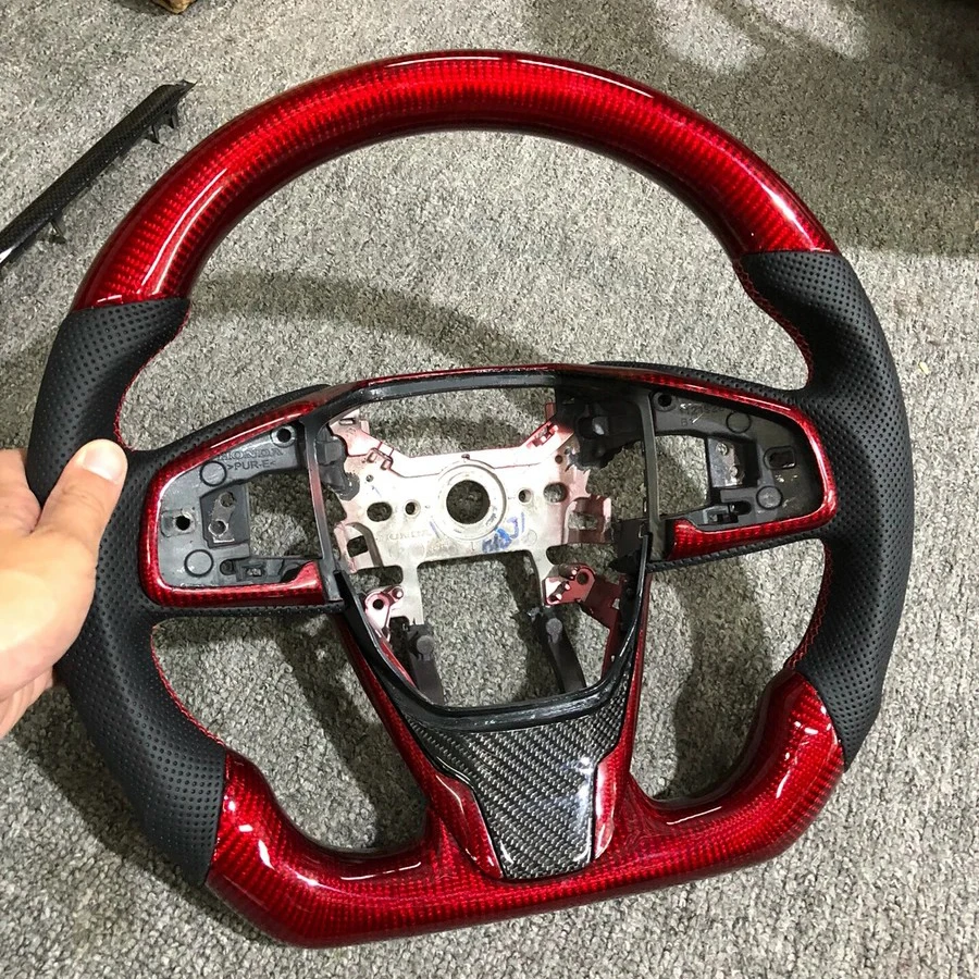 

Cuatomized Carbon Fiber Racing Steering Wheel For Honda Civic 2016 2017 2018 2019 2020 2021 10th