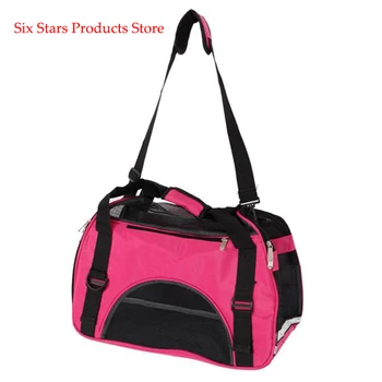 

Hollow-out Portable Breathable Waterproof Pet Handbag Rose Red S/M