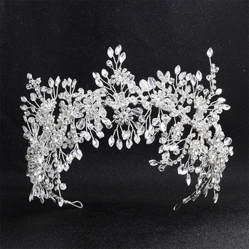 

NPASON Fashion Austrian Crystal Headband Flowers Headpiece Wedding Bridal Hair Accessories Jewelry for Women Handmade Hair Vine