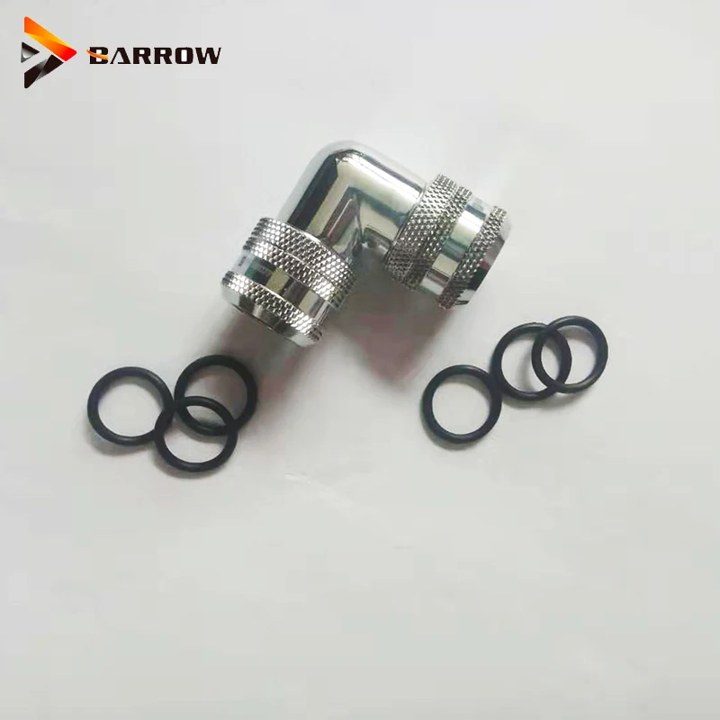 Silver Курган G1/4 ''жесткая трубка OD 12 мм 14 мм 16 мм Фитинги с 90 градусов Поворотный ручной компрессионный адаптер водяной петли аксессуар - Цвет лезвия: Silver