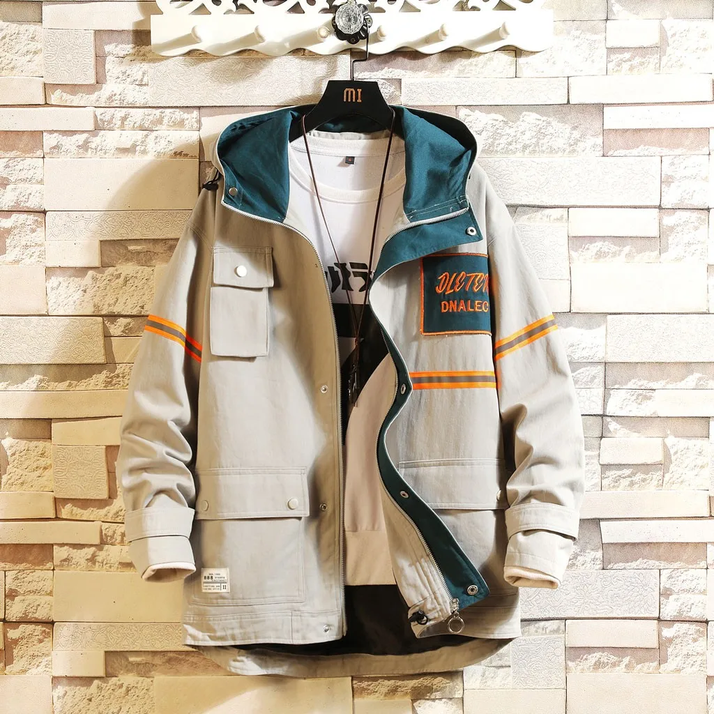 

Spring 2019 Net Red Men's Jacket Men's Fashion Hip-hop Baseball Clothes Leisure Jacket Men's Fashion Wind Breaker Jacket Men