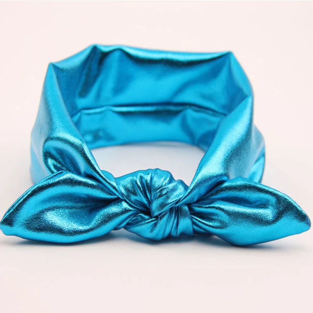Милая модная одежда для девочек, с бантом, с головной повязкой, чалма "узел кролика" повязка Головные уборы Детские аксессуары для волос - Цвет: Blue