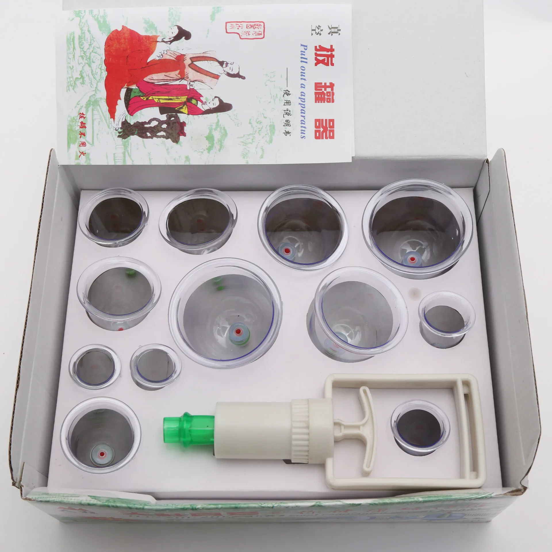 

12 Cups Cupping Therapy Set Vacuum Suction Cup Pump ABS Thick 12 Cans Cupping Massage Cups Acupuncture Massager Health Care