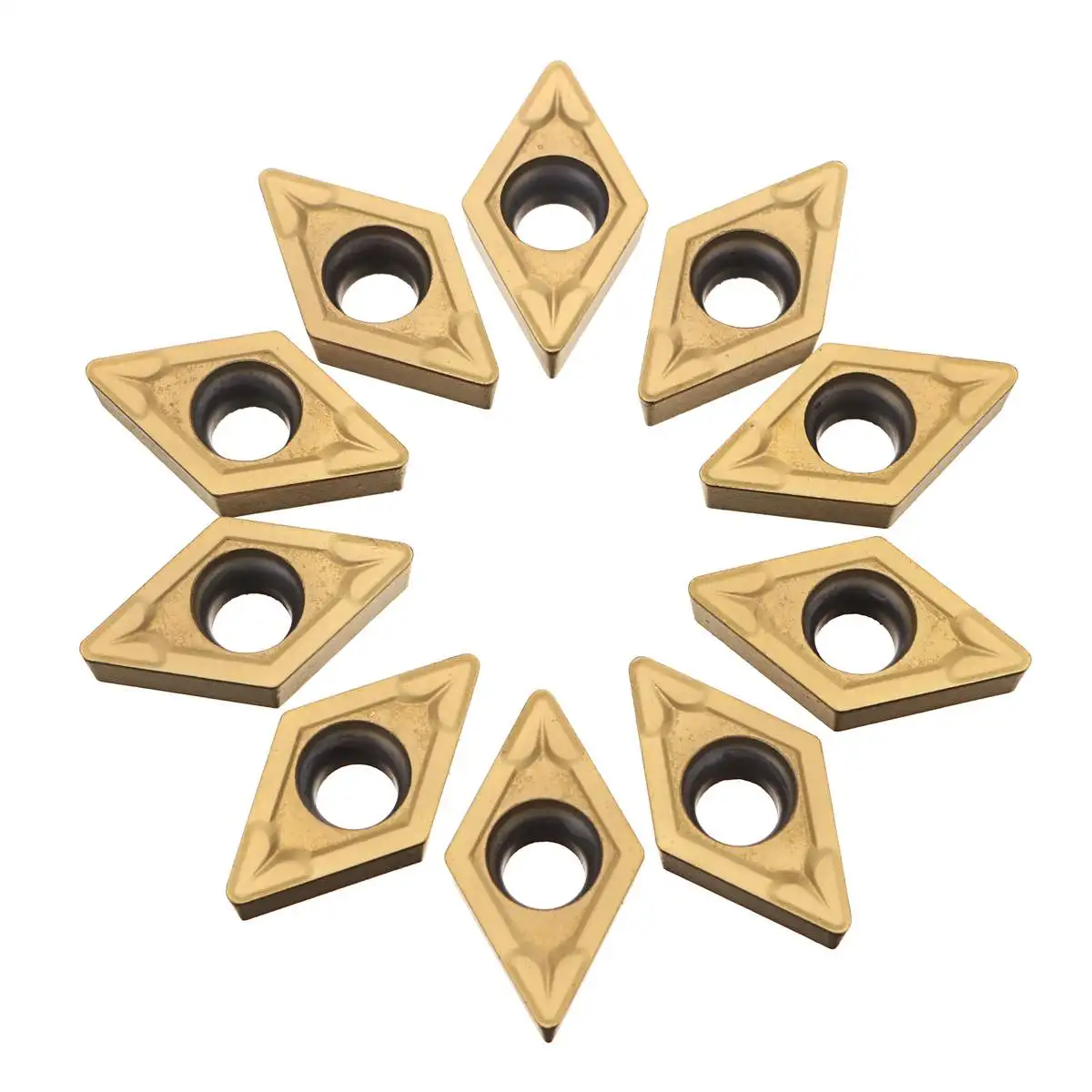 

10Pc DCMT11T308 DCMT32.51 Lathe Carbide inserts Blades Set For CNC insert Outside Turning Tool Milling Cutter