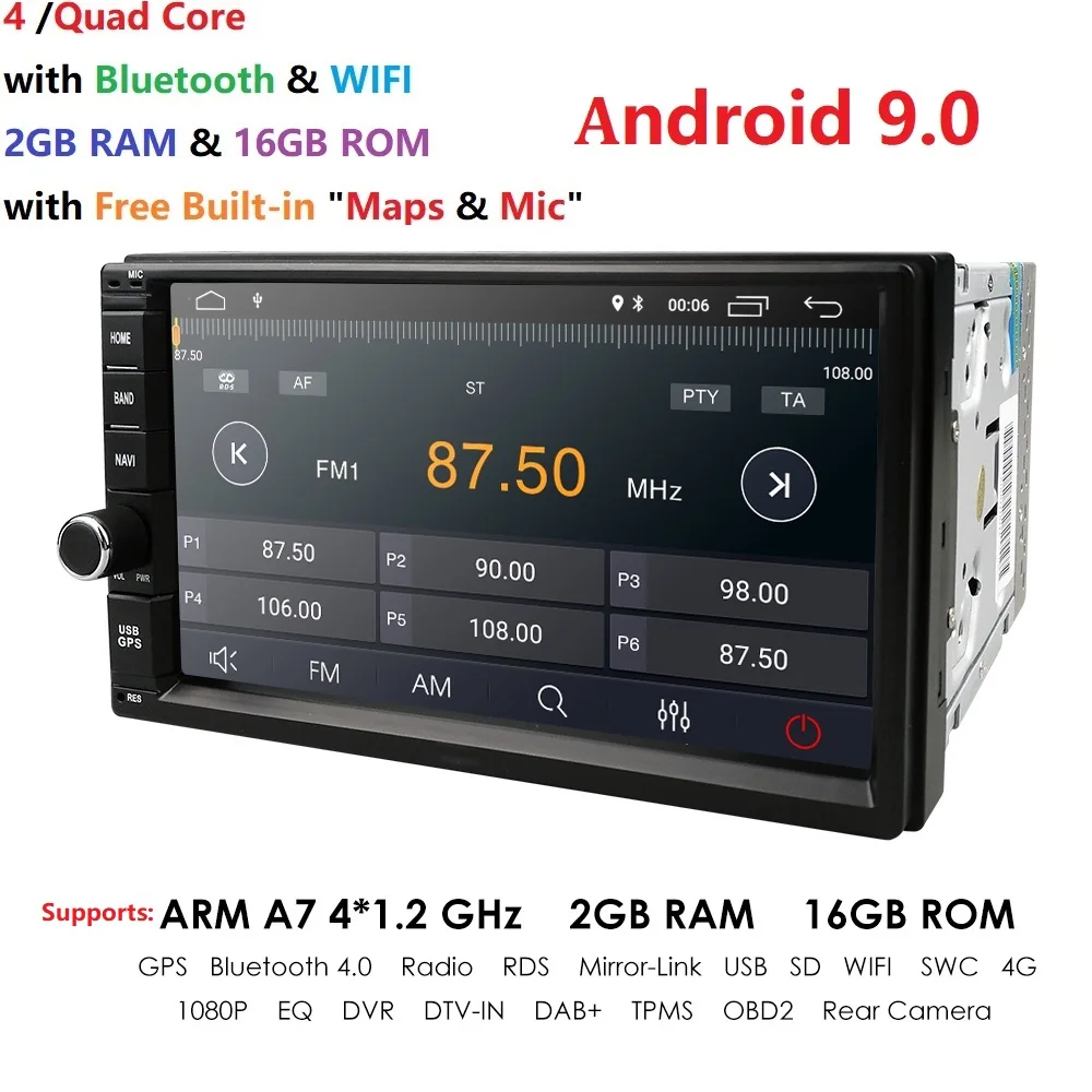 Cheap android9.0 car nodvd player universal GPS navigation for x-trail Qashqai x trail juke nissan 1024*600 gps car radio video player 1