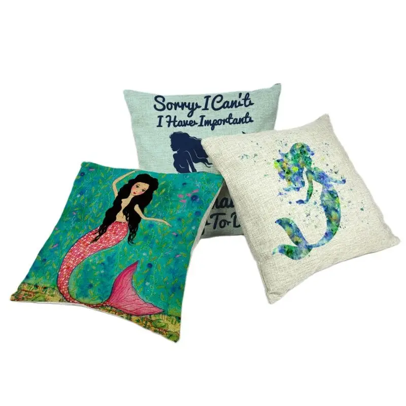 Mermaid Anchor Cushion Cover Geometry Pillow Cases Ocean Pillow Cushion 