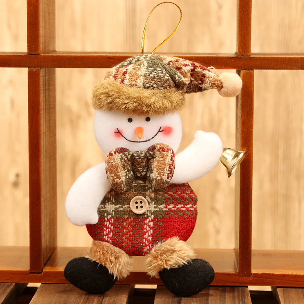 1 шт. Рождественские украшения Рождественские креативные красивые узоры подарок Санта-Клаус со снеговиками, с северными оленями игрушки куклы подвесные украшения - Цвет: D