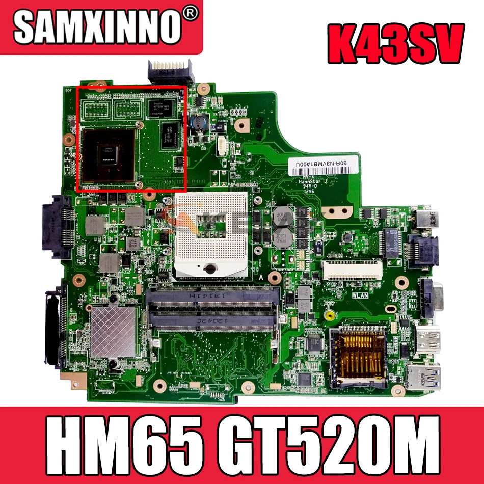Материнская плата Akemy K43SV для ноутбука ASUS K43SJ K43SC K43SM K43S оригинальная материнская
