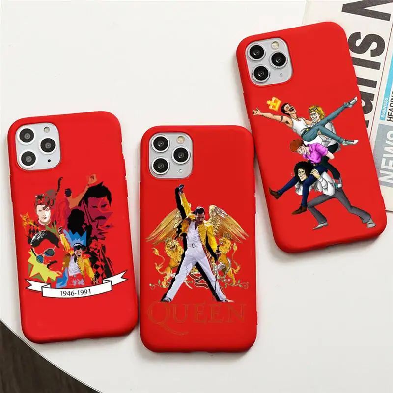 Freddie Mercury Queen Band чехол для телефона iphone 12 11 Pro Max Mini XS 8 7 6 6S Plus X SE 2020 XR красный |