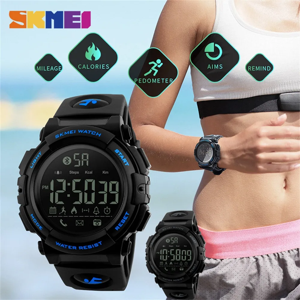 SKMEI 1303 водонепроницаемые спортивные Смарт-часы с Bluetooth 4,0 модные шагомер фитнес мужские часы Relogio Masculino женские умные часы