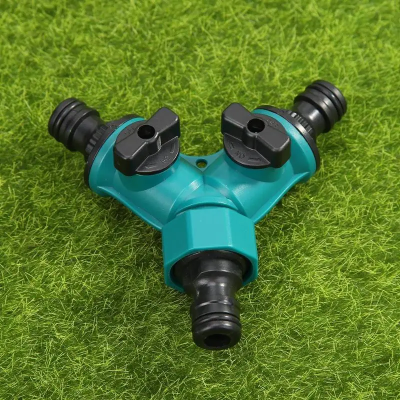 GIrrigation 2 way tap garden tap Irrigation valve Hose Pipe Splitter 2 Way Quick connector adapter 1pcs
