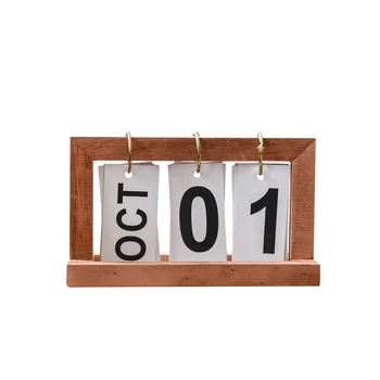 

Creative simple wooden INS flip calendar calendar desktop decoration Nordic small ornaments study room decoration