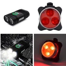 WOSAWE Bicycle Lights Rear Tail Sets Waterproof Headlights Built-in Battery USB Rechargeable Bike Front Led Lamp Taillights Kit