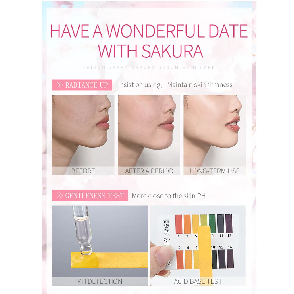 Cherry Blossom Essence Facial Moisturizing Skin Face Care Anti Acne Scar Removal Freckle Essence Hyaluronic Acid Whitening Y807