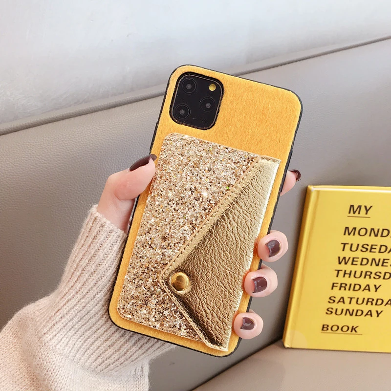 Case For iPhone 11 Pro Max Cover Korean Shiny Powder Flip Leather Card Slot Wallet Cover For iPhone X Xr Xs Max 7 8 6S Plus Case (8)
