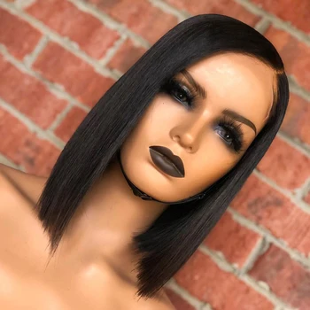 

Straight Bob Human Hair Wigs 13X4 Lace Frontal Wigs Straight Short Bob Wig Brazilian Wig With Baby Hair For Black Women