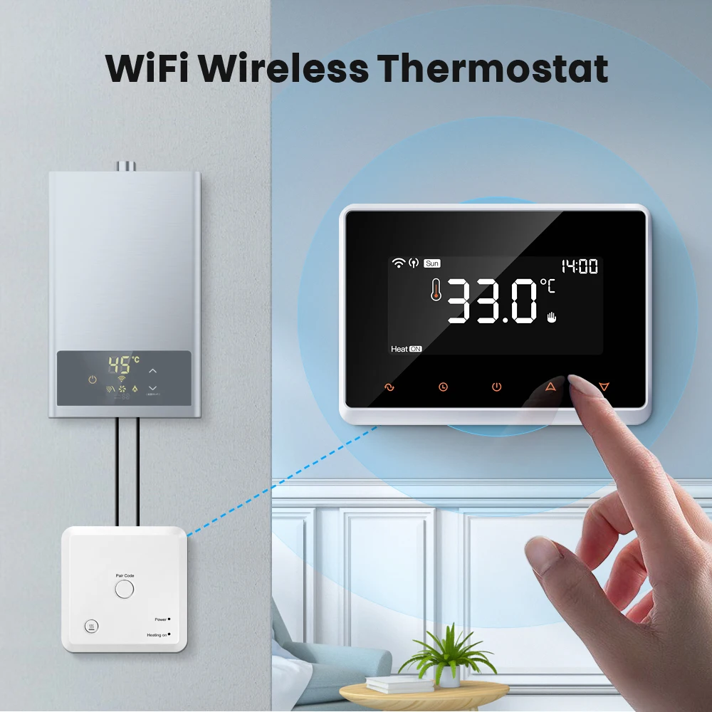 AVATTO Tuya RF Wireless WiFii Smart Thermostat Temperature Controller for  Gas Boiler Water Heating Works with Alexa Google Home - AliExpress