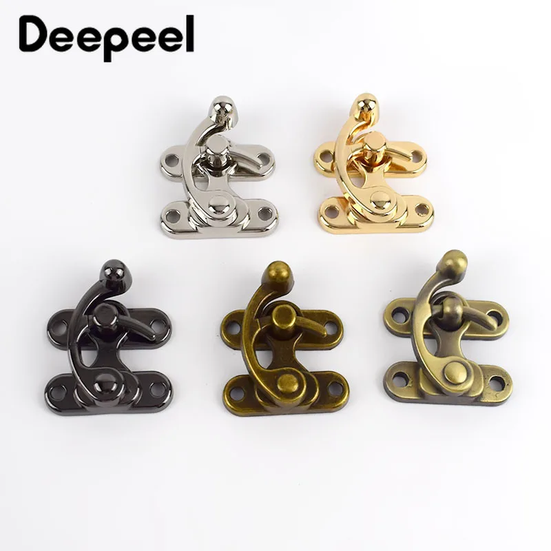 

5pcs Deepeel 45X37mm Metal Handbag PadLock Hasp Clasp Retro Gift Box Casting Lock Buckle DIY Luggage Replacement Accessories
