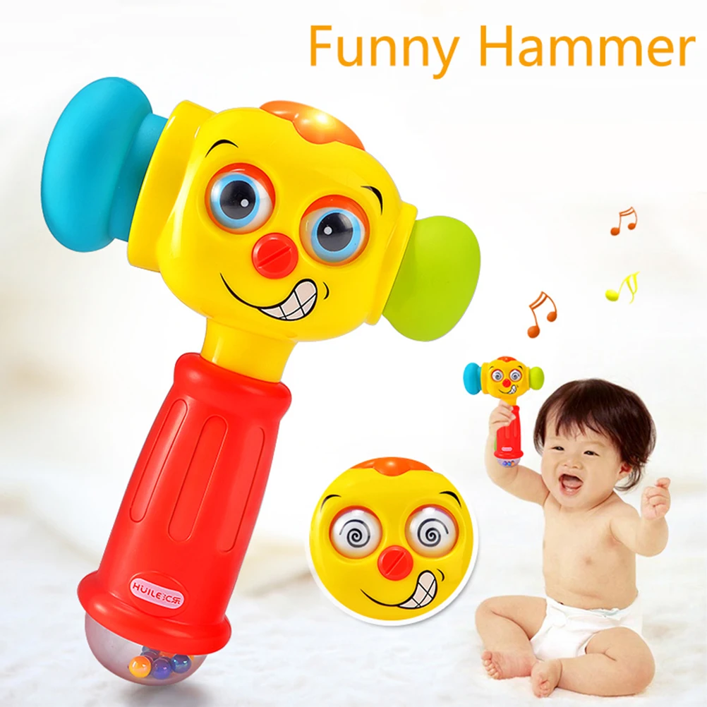 Для ребенка ясельного возраста; Игрушки для раннего развития детей игрушечный молоток игрушка с светомузыкальный проектор Игрушки для малышей погремушка Обучающие, музыкальные игрушки подарок