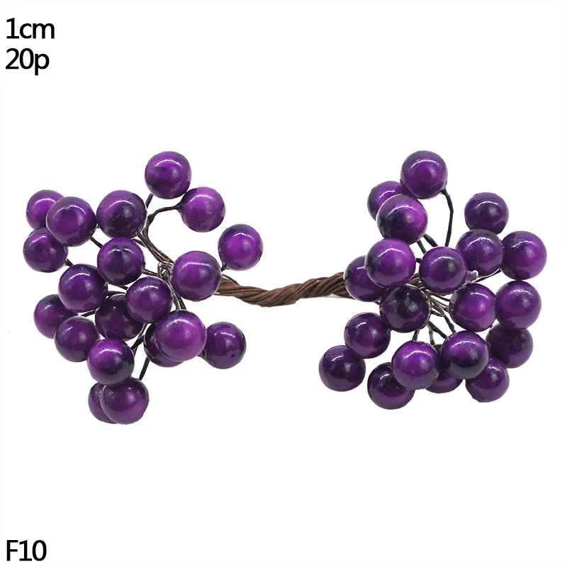 20pcs round stamen Свадебные украшения фиолетовые тычинки ягоды искусственные ветки вишни цветы сделай сам цветок венки декоративный торт подарочная коробка Свадебный декор - Цвет: 20pcs round stamen