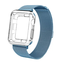 Чехол+ ремешок для apple watch band Milanese Loop apple watch 5 4 3 2 iwatch band 42 мм 38 мм correa 44 мм 40 мм pulseira ремешок для часов