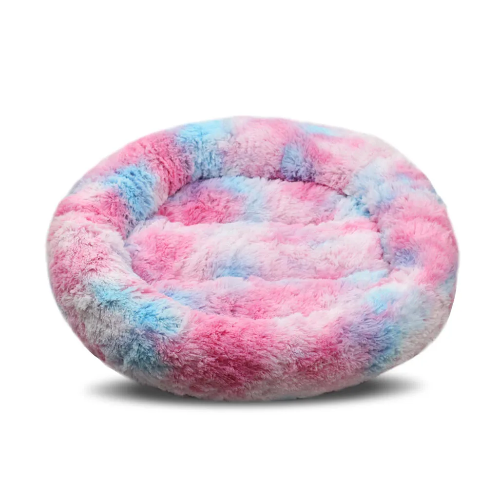 Multicolor Гнездо для питомца теплая собака кошка спальный мешок для животных кровать успокаивающий сон короткая плюшевая кровать супер мягкая кровать для собаки моющаяся глубокий сон собачий домик - Цвет: Multicolor
