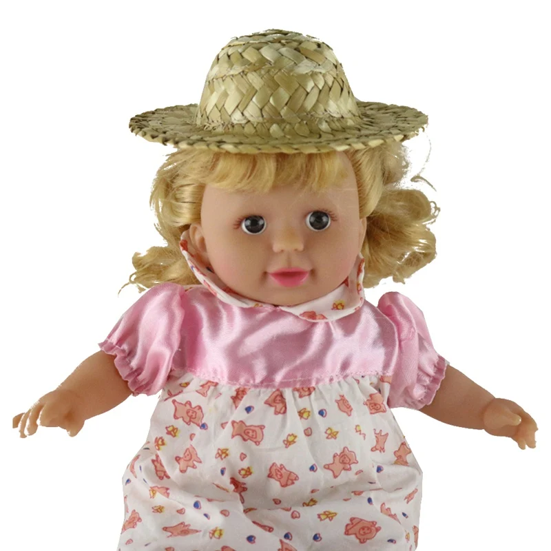 Mini Doll Straw Hat Summer Play Dressing Gift Jewelry Hand Knitting Decoration Kids Toy Pretend Ornament 3PCS /Set beach hat women sun hat