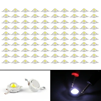 

Artudatech 100Pcs 1W LED Cool White Beads Lamp Diodes High Power Epistar Chip 30000-35000K