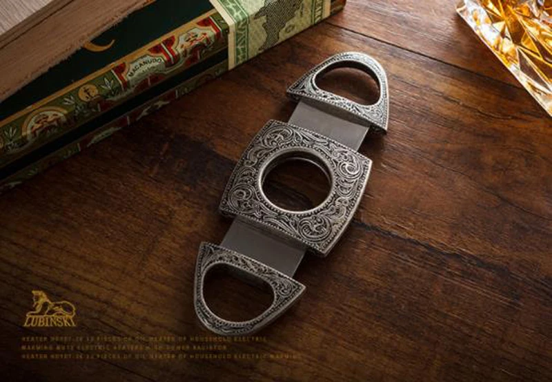 LUBINSKI ножницы из нержавеющей стали для обрезки сигар Sharp Coupe Cigare Vintaged резной Дизайн Аксессуары для обрезки сигар